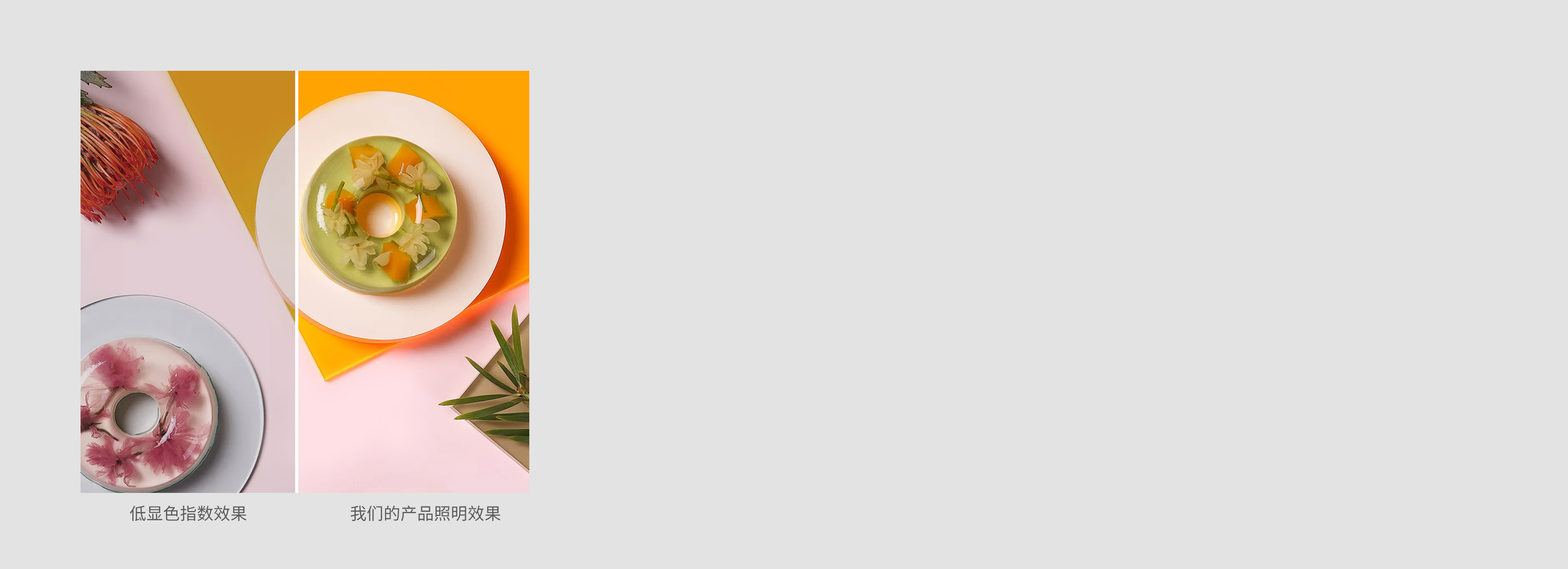 真實靚麗
 顯色指數Ra≥80，接近自然...