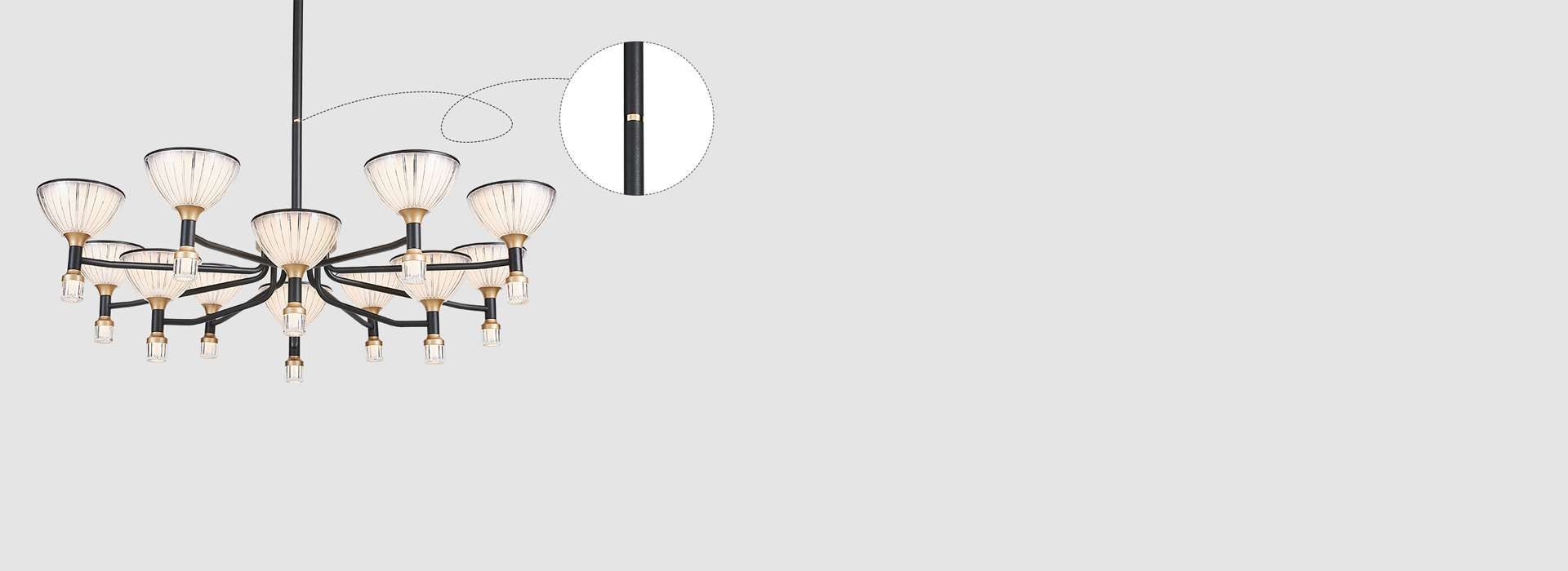 可調(diào)節(jié)吊桿，適配不同層高 正泰照明吊燈...