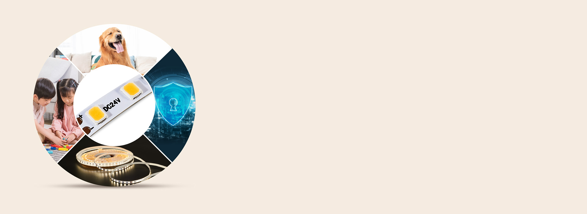 24V低壓燈帶，安全可靠
 相對(duì)于高壓燈...