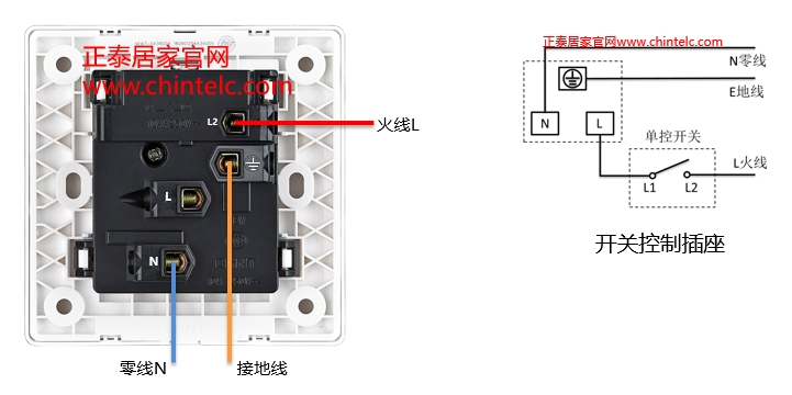 插座接線圖-帶開(kāi)關(guān)五孔插座 插座接線圖-帶開(kāi)關(guān)五孔插座
