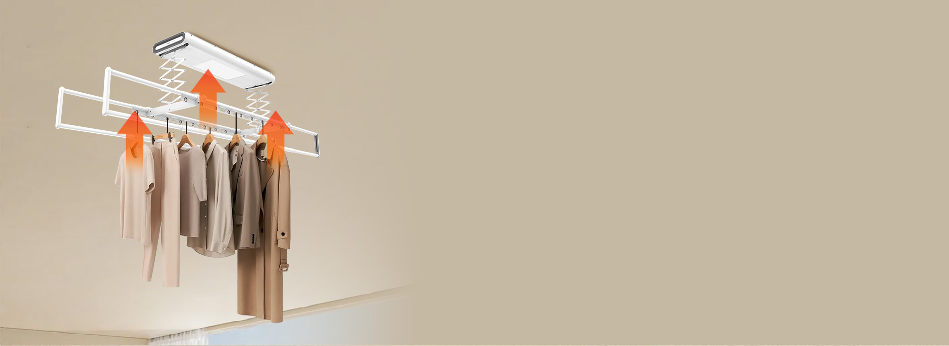 輕抬自上升，晾衣更輕松
 晾完衣物后，用...