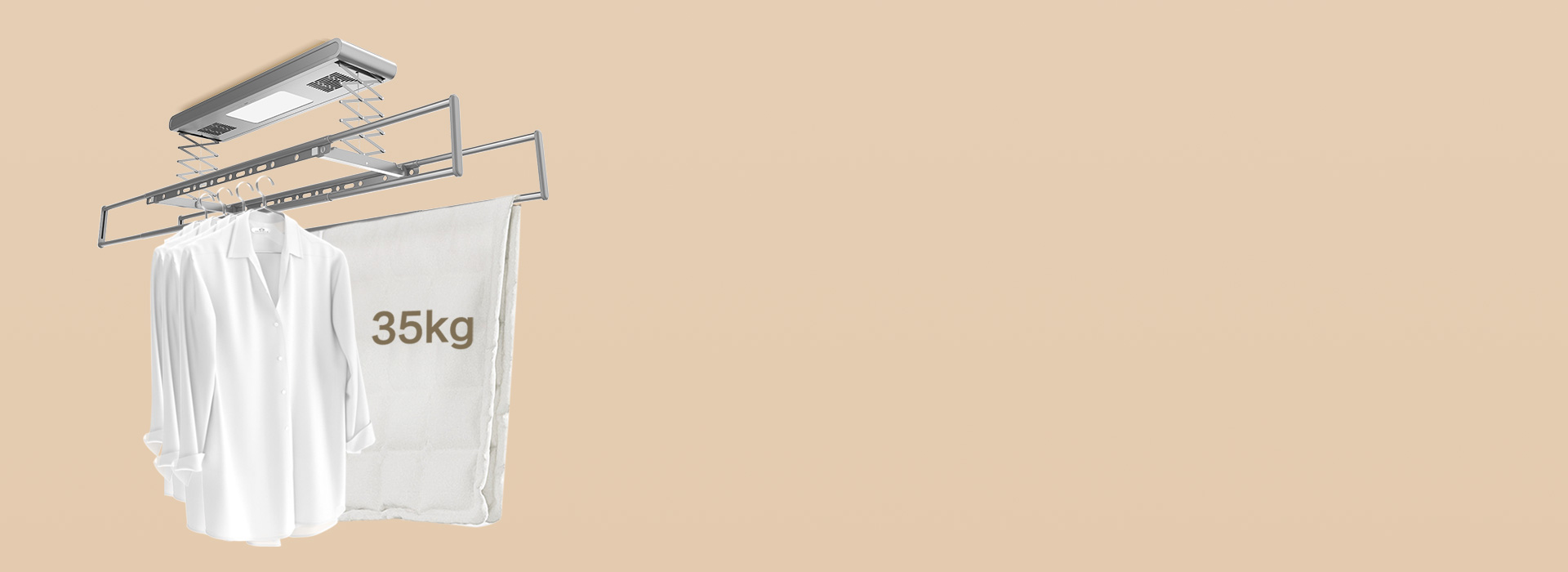 70斤強(qiáng)力承重，全家衣物一起曬
 強(qiáng)大承...